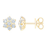 Round Brilliant Diamond Floral Earrings (0.65 ctw)
