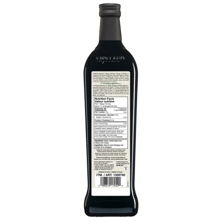 Kirkland Signature Organic Balsamic Vinegar of Modena, 1 L