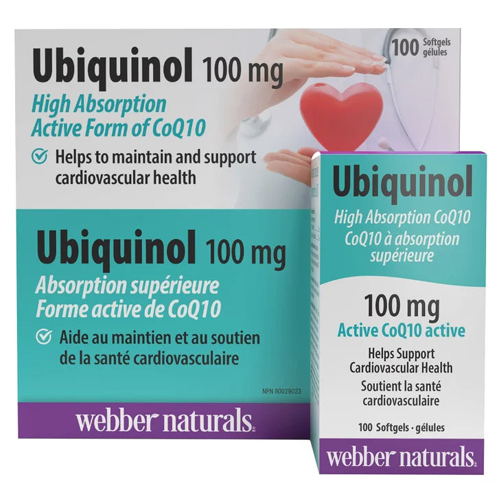 webber naturals Ubiquinol 100 mg, 2 x 100 Softgels