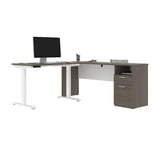 Bestar Upstand 2-piece L-shaped Workstation with Height Adjustable Desk