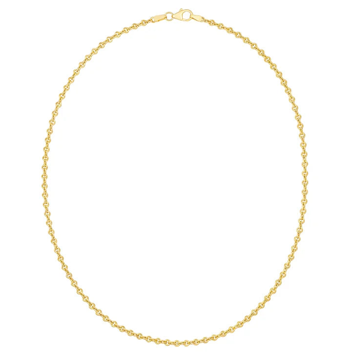 Twist Mixed Link Chain Necklace in Yellow Gold