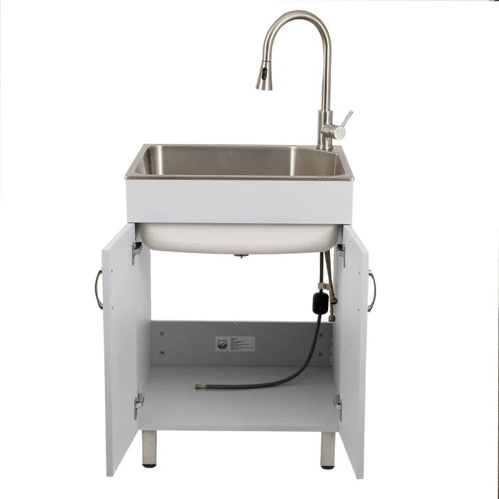 Transform 24.1 in. All-in-one RTA Laundry Cabinet with Stainless Steel Sink and Faucet