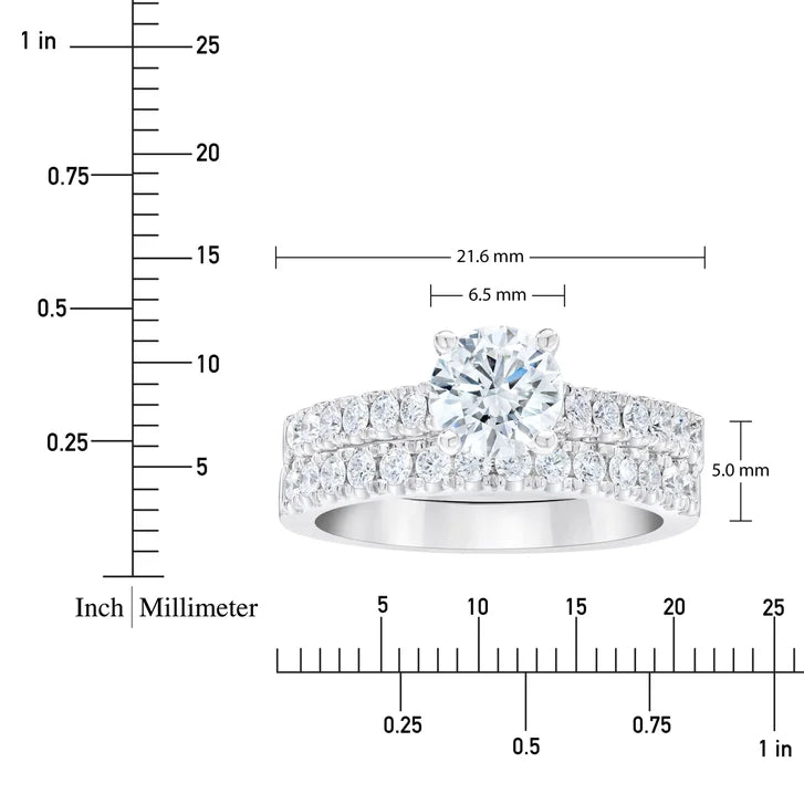 Round Brilliant Diamond Wedding Set (1.70 ctw)