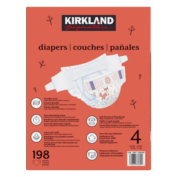 Kirkland Signature Diapers, Sizes 3 - 6