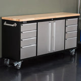 Trinity 72 in. Stainless-steel Rolling Workbench