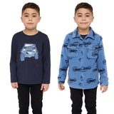 Pekkle Boys' and Girls' Micro Polar Long Sleeve Fleece Shirt and Tee, 2-piece