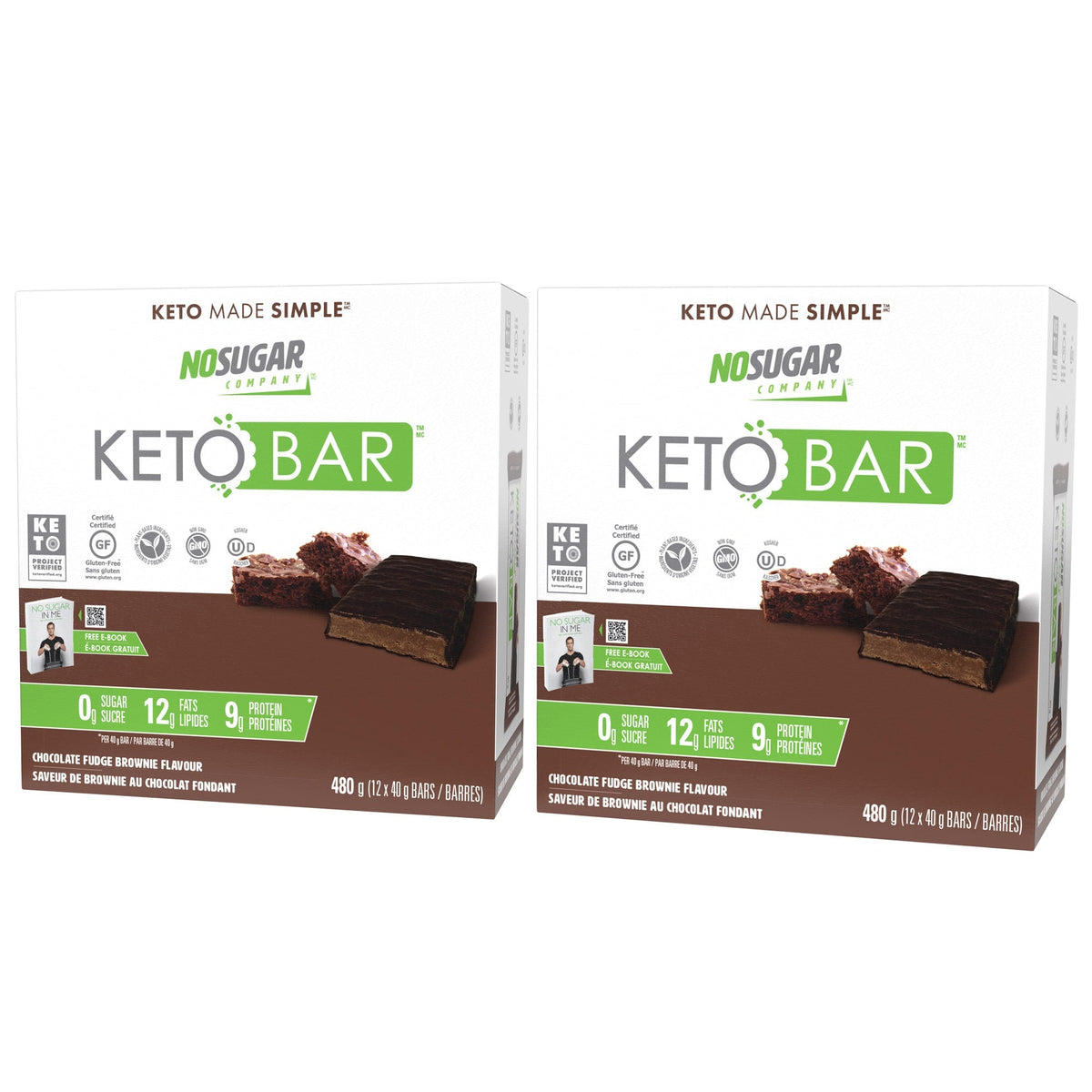 No Sugar Keto Bar, Bars, 2 × 480 g