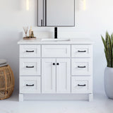 VanGo Willow Vanity in White with Quartz Countertop