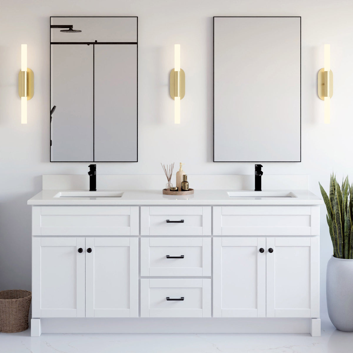 VanGo Willow Vanity in White with Quartz Countertop
