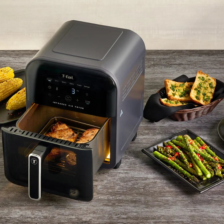 T-fal Infrared Air Fryer, 7-in-1, 5 L (5.3 qt.) Infra-Heat Technology, Black