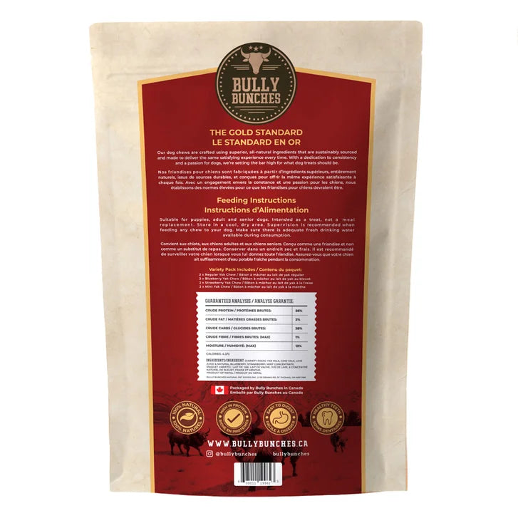 Bully Bunches Premium Himalayan Yak Chew Natural Dog Treats, 8-pack