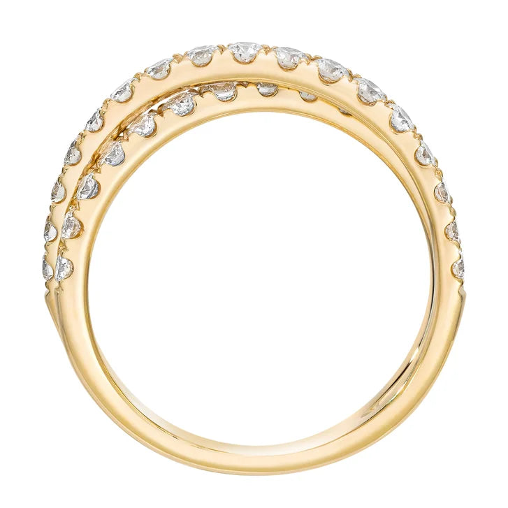 Round Brilliant Diamond Crossover Ring (0.90 ctw)