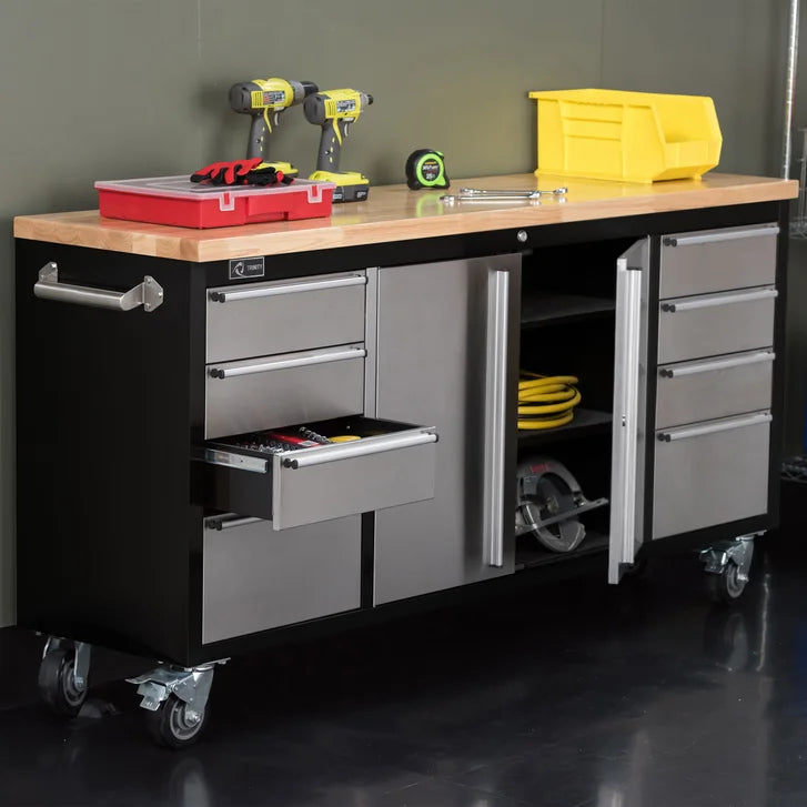 Trinity 72 in. Stainless-steel Rolling Workbench