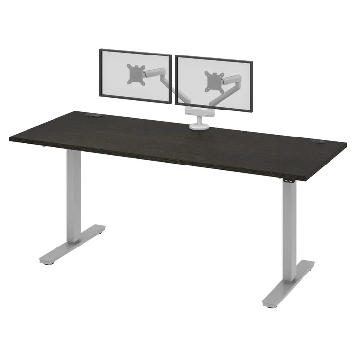 Bestar Upstand 76.2 cm x 182.9 cm (30 in. x 72 in.) Height Adjustable Desk with Dual Monitor Arm