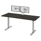 Bestar Upstand 76.2 cm x 182.9 cm (30 in. x 72 in.) Height Adjustable Desk with Dual Monitor Arm