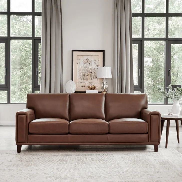 Prospera Home Jensen Top-grain Leather Sofa and 2 Chairs