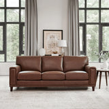 Prospera Home Jensen Top-grain Leather Sofa and 2 Chairs