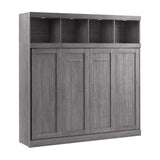 Bestar Oasis Premium Horizontal Queen Wall Bed with Overhead Storage