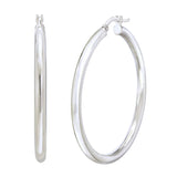 High Polish Round Hoop Gold Earrings