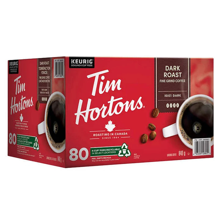 Tim Hortons Dark Roast Single-serve K-Cup Pods, 80-count