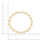 High Polish Heart Pretzel Bracelet in Yellow Gold