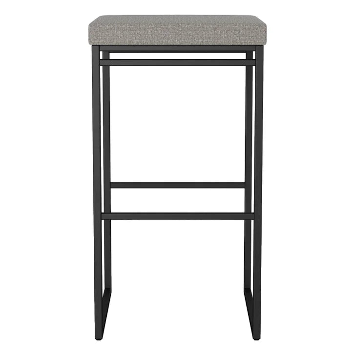 Amisco Easy Modern Counter Stool, Silver Seat and Black Base