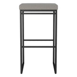 Amisco Easy Modern Counter Stool, Silver Seat and Black Base