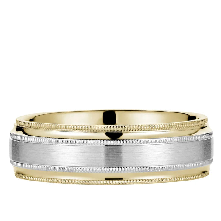 Two Tone Gold Men’s Wedding Band
