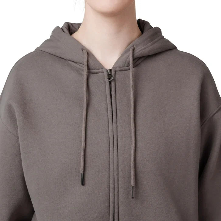 Tuff Athletics Women’s Oversized Fleece Hooded Full Zip