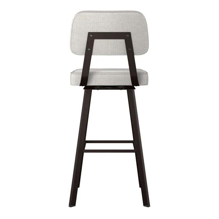 Amisco Clarkson Modern Grey and Beige Swivel Bar or Counter Stool