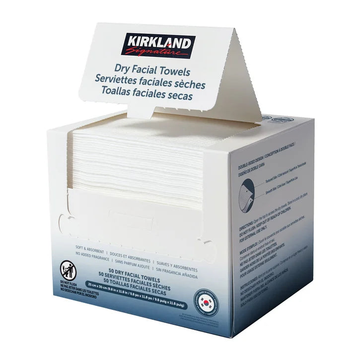 Kirkland Signature Dry Facial Towels, 4 x 50-count