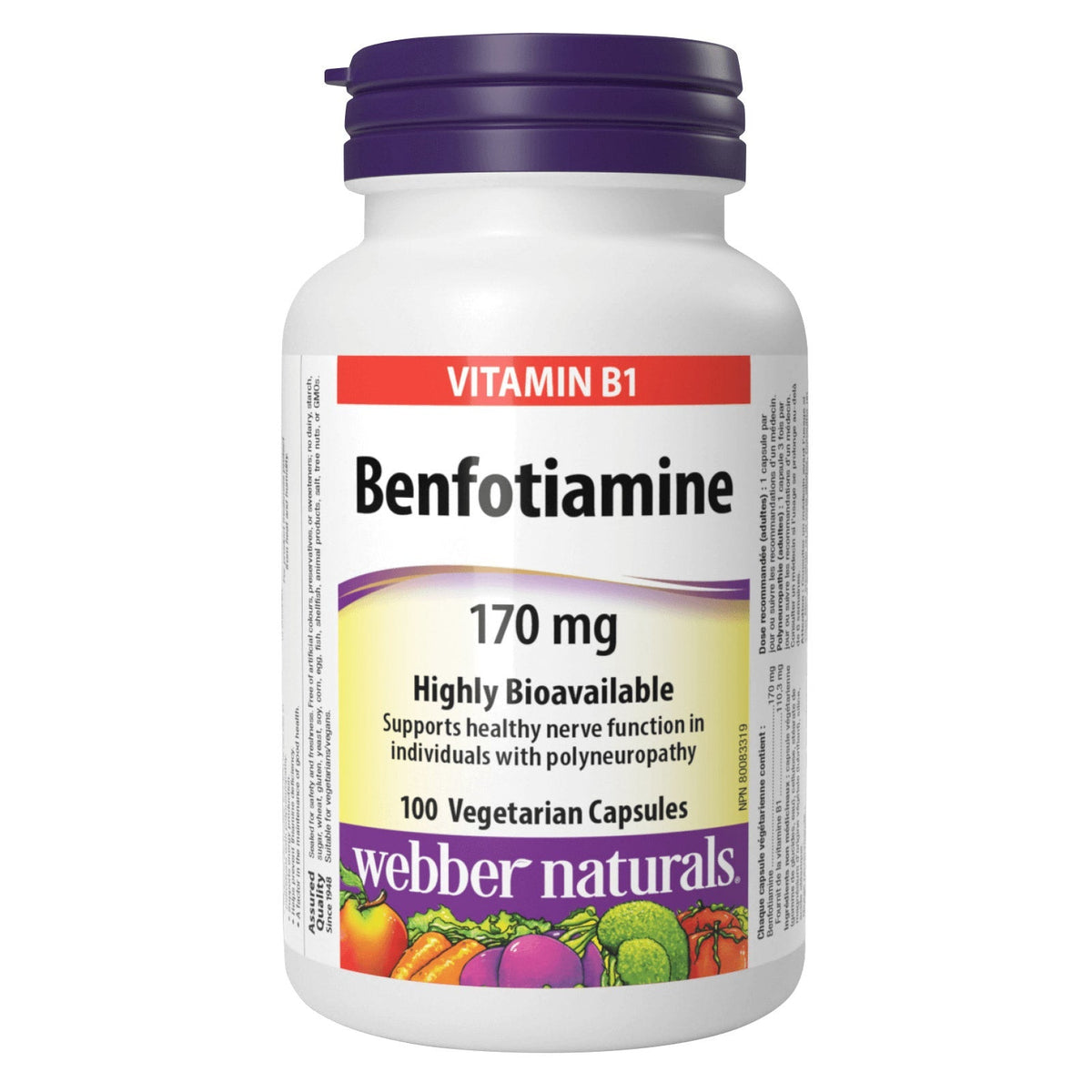 webber naturals Benfotiamine Vitamin B1 - 100 Vegetarian Capsules