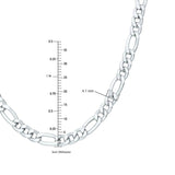 Diamond Cut Figaro Pave Necklace - White Gold