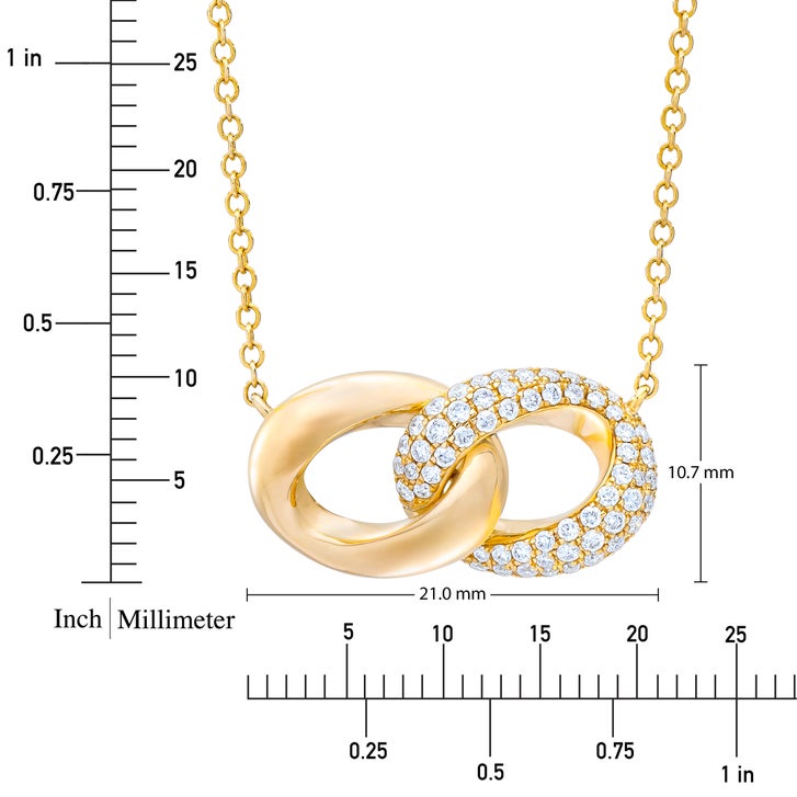 Round Brilliant Diamond Interlocking Circles Necklace (0.40 ctw)