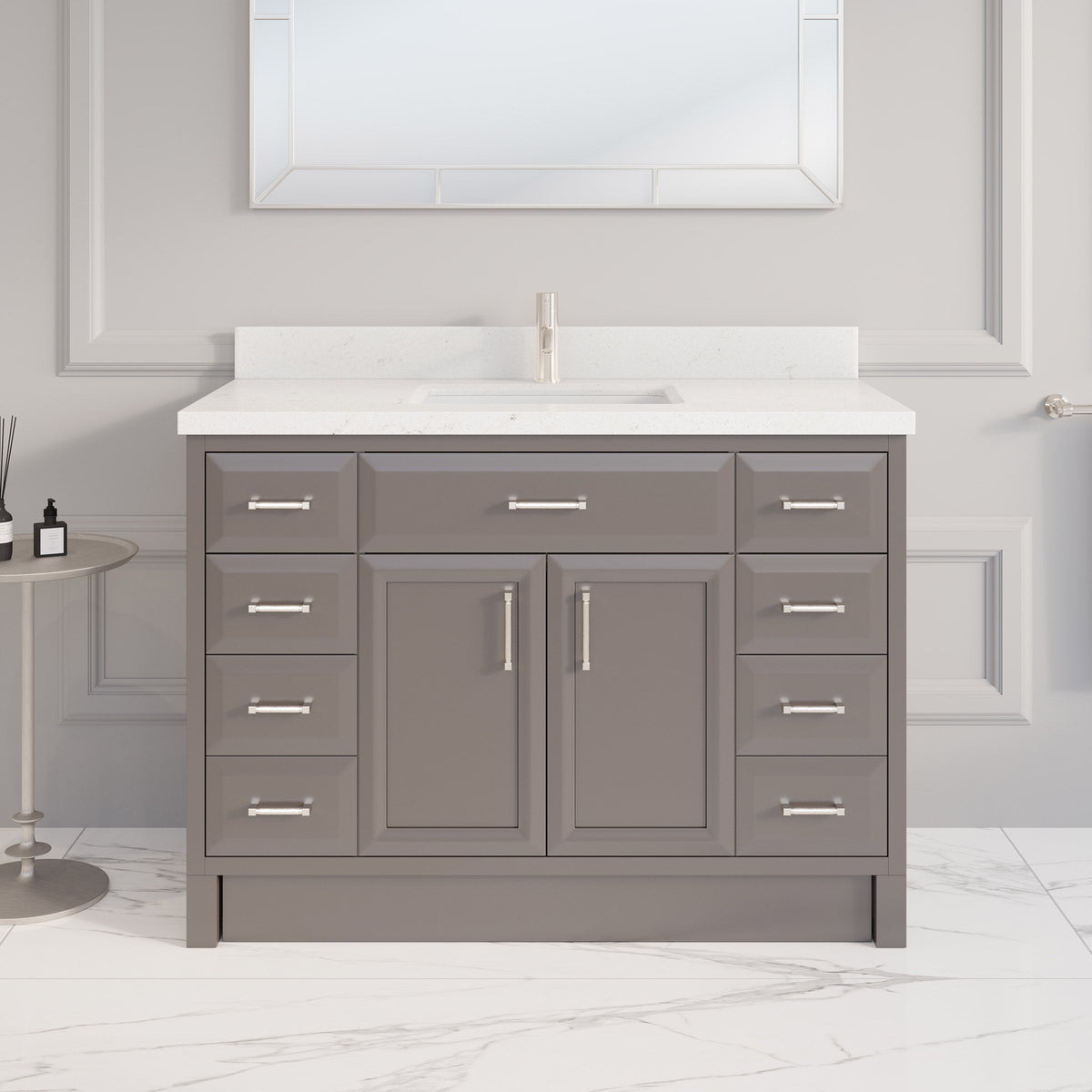 Studio Bathe Calais III Vanity in Mink Grey Finish with Engineered Stone Countertop