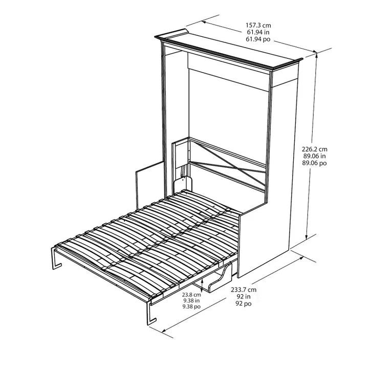 Bed & Room Porter Double Wall Bed with Desk