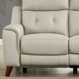 Prospera Home Malibu Modern Top Grain Leather Power Reclining Sofa with Power Headrest