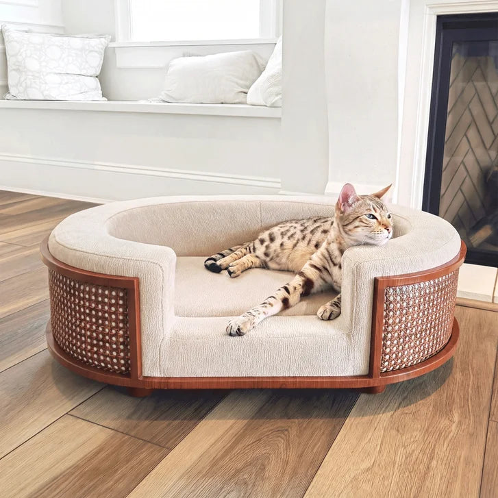 The Gracie Rattan Pet Bed