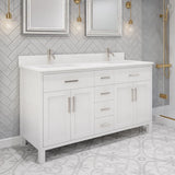 Studio Bathe Katie II Vanity in White Finish with Engineered Stone Countertop