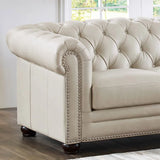 Prospera Home Allington 3-piece Top Grain Leather Chesterfield Living Room Set