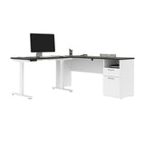 Bestar Upstand 2-piece L-shaped Workstation with Height Adjustable Desk