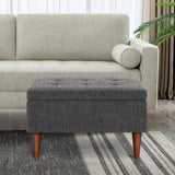 King Fabric Upholstered Storage Ottoman