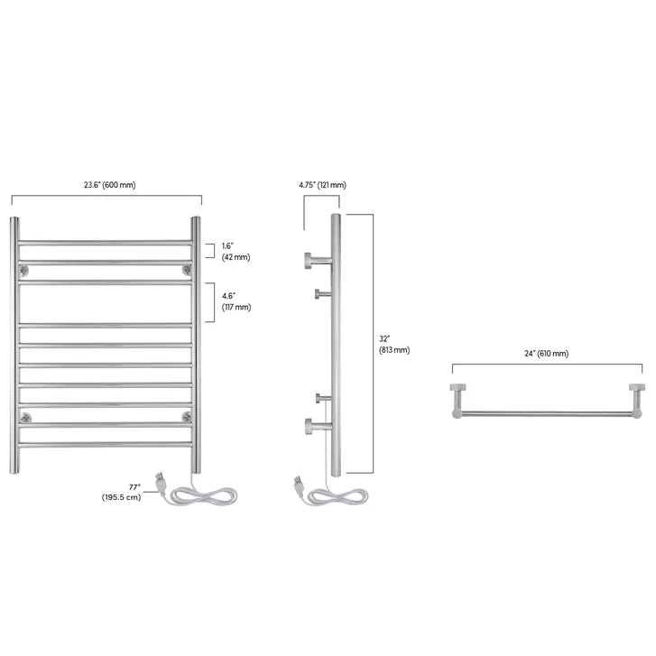 WarmlyYours Infinity 10 Bar Towel Warmer