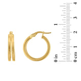High Polish Double Row Hoop Earrings in Yellow Gold