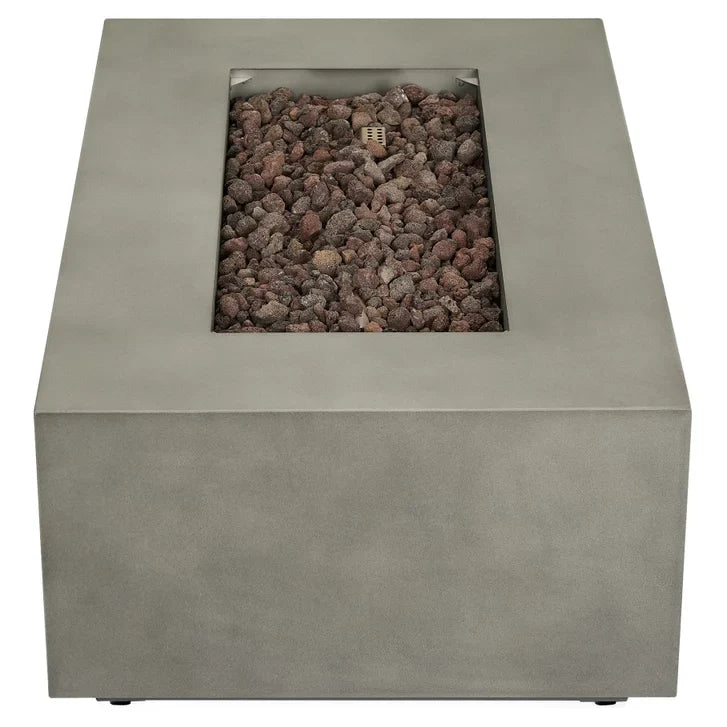 Real Flame Aegean Steel 42 in. Rectangle Fireplace
