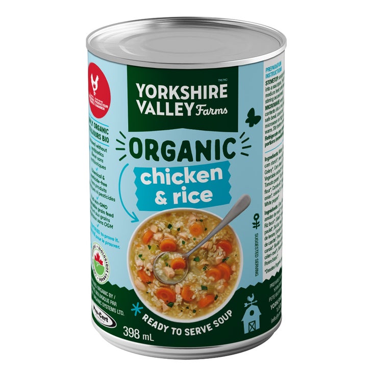 Yorkshire Valley Farms Organic Chicken & Brown Rice Soup, 12 x 398 mL