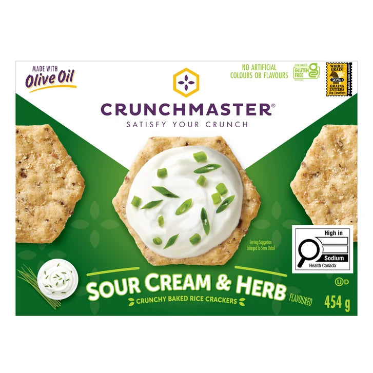 Crunchmaster Sour Cream & Herb Flavoured Crackers, 454 g