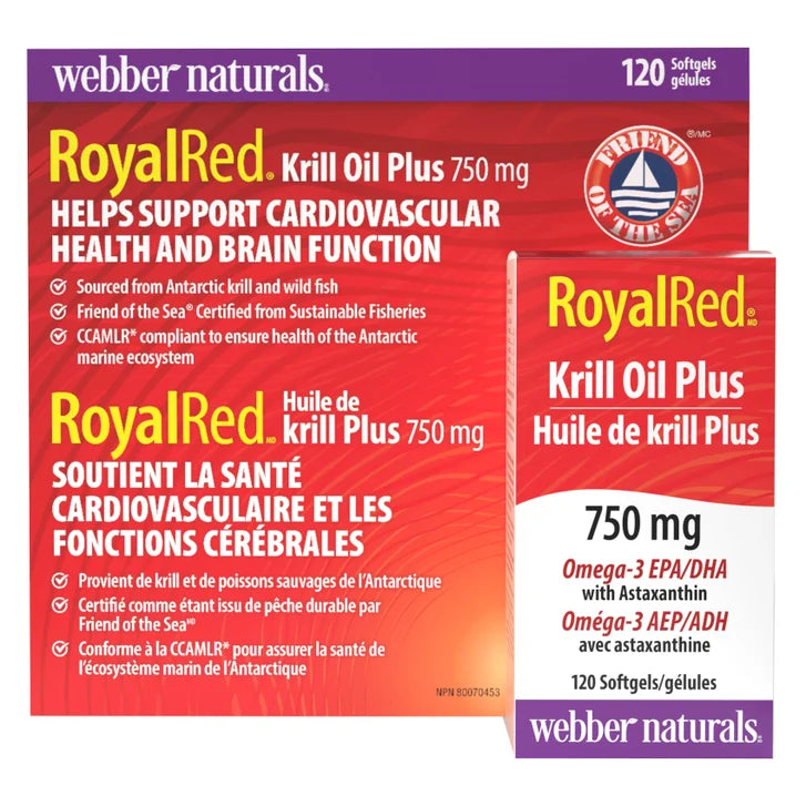 webber naturals 750 mg Royal Red Krill Oil Plus with Astaxanthin, 120-count