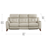 Prospera Home Malibu Modern Top Grain Leather Power Reclining Sofa with Power Headrest
