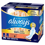 Always Ultra Thin Overnight Pads, 76-count